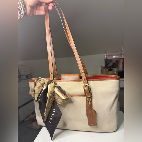 Coach Legacy West Twill & Leather Medium Market Shopper Tote #9869 2002 - Picture 1 of 11